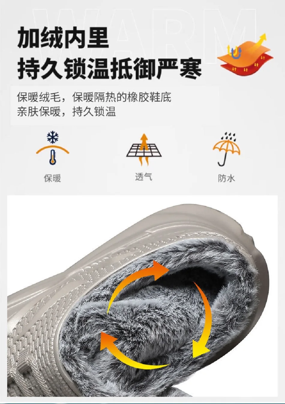 EVA Waterproof Anti Slip Snow Boots Winter Fashion Men's Cold Thickened Fleece-lined Resistant Warm Cotton Shoes Christma Gifts