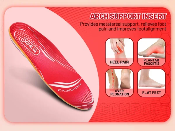 Orthopedic Sport Insole Plantar Fasciitis Flat Foot High Arch Support Men Women Sneaker Orthotic Plantillas Insert Shoe Sole