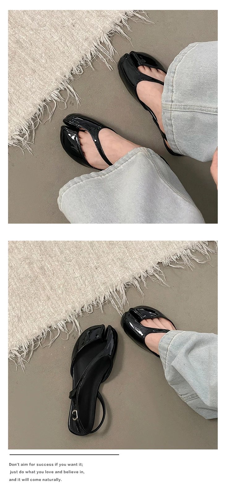 Tabi Sandals Women Brand Designer Cross Ankle Strap Sandals Buckle Slingback Chunky Low Heels Elegant Mary Jane Split-toe Shoes