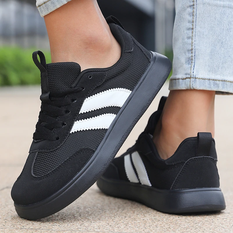 Lightweight Comfortable Sneakers for Women Fashion Striped Lace Up Sports Shoes Woman Casual Breathable Green Sneakers Plus Size