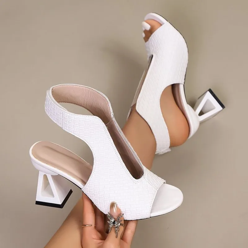 Fish Mouth Open Toe Fashion Casual High Heel Sandals for Women 2026 Summer New Comfortable Versatile Shallow Mouth Elegant Pumps