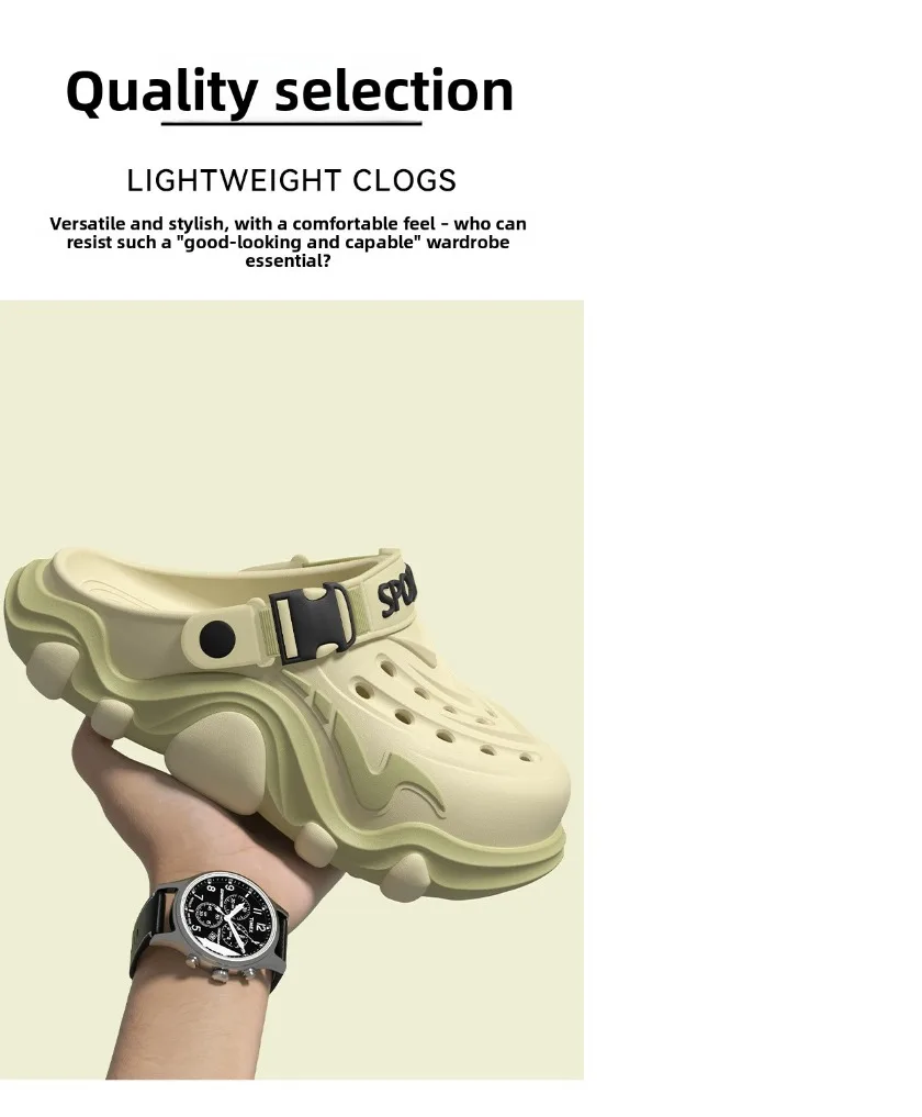 Arch Supported Perforated Shoes for Men, 2026 New Summer Wear, Non Slip, Wear-Resistant, Breathable Beach Sandals