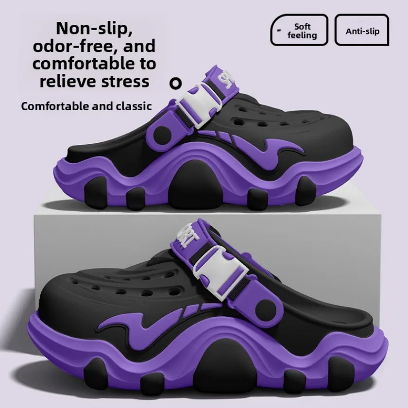 Arch Supported Perforated Shoes for Men, 2026 New Summer Wear, Non Slip, Wear-Resistant, Breathable Beach Sandals