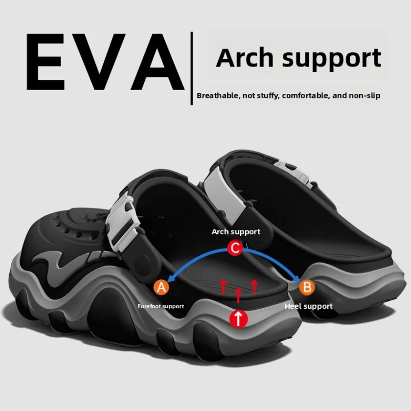 Arch Supported Perforated Shoes for Men, 2026 New Summer Wear, Non Slip, Wear-Resistant, Breathable Beach Sandals