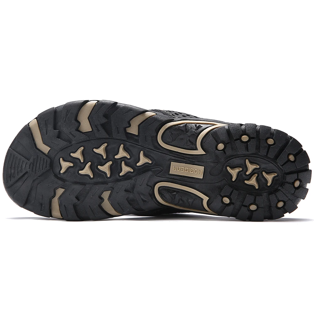 Plus Big Size 49 50 51 52 Mens Flip Flops Slippers PU Leather Beach Shoes TPR Outsoles Hard-Wearing Outdoor Style