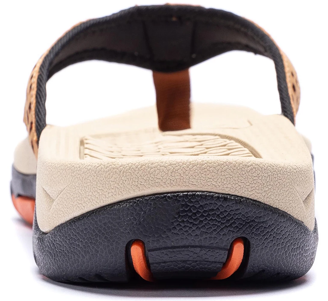 Plus Big Size 49 50 51 52 Mens Flip Flops Slippers PU Leather Beach Shoes TPR Outsoles Hard-Wearing Outdoor Style