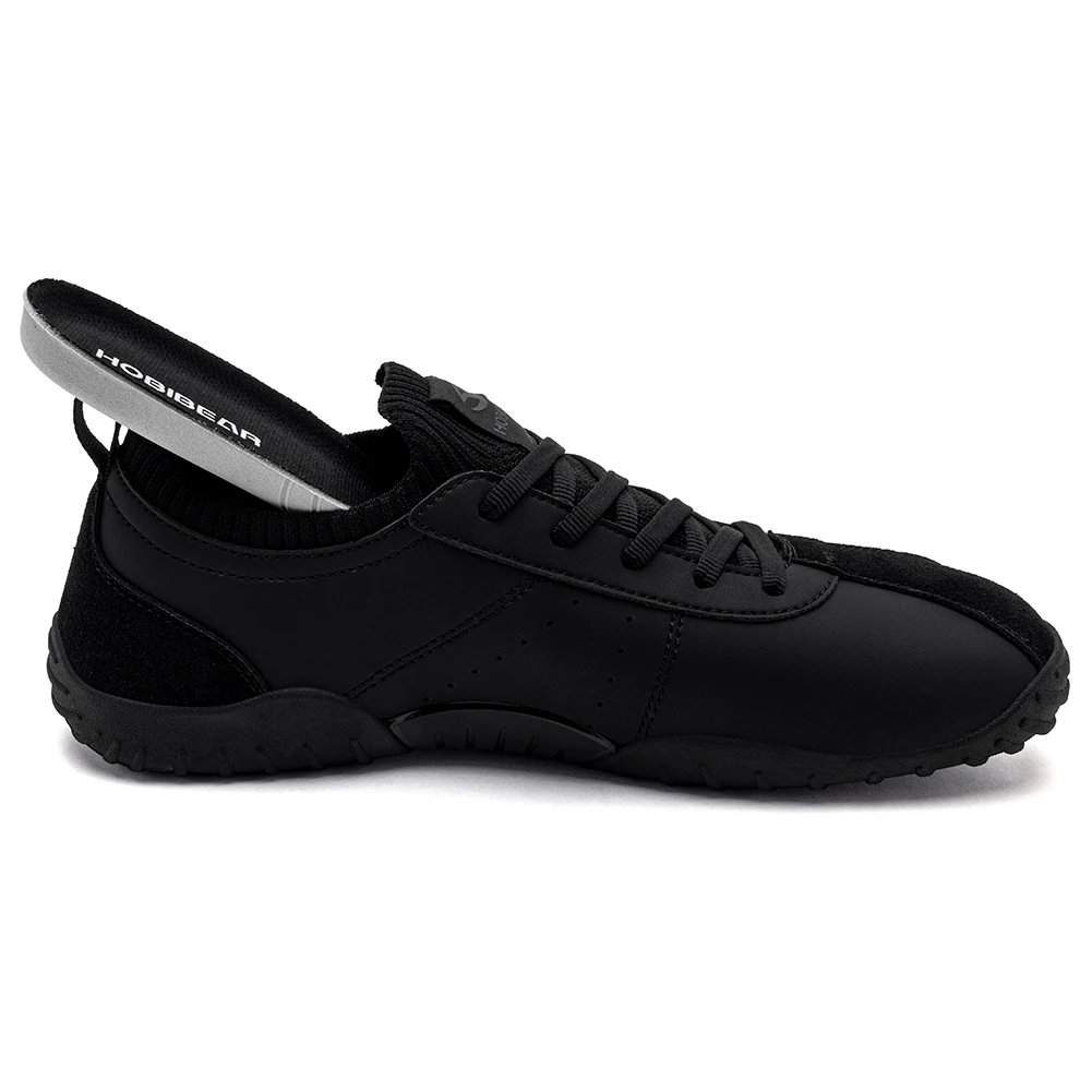 HOBIBEAR Wide Toe Box Sneakers for Men Women Minimalist Artificial Leather Walking Shoes Lightweight Lace Up Casual Sneakers