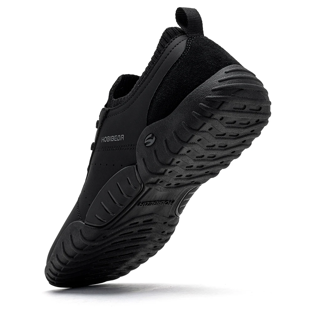 HOBIBEAR Wide Toe Box Sneakers for Men Women Minimalist Artificial Leather Walking Shoes Lightweight Lace Up Casual Sneakers