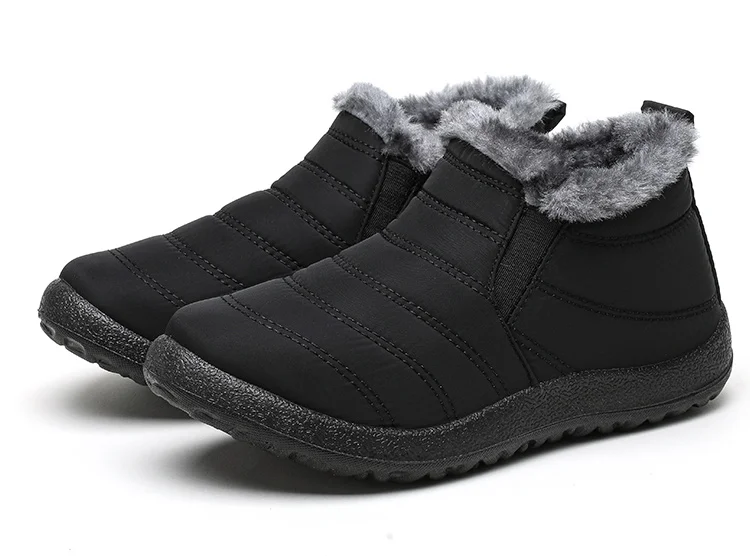 Women Boots Waterproof Winter Boots Fur Shoes Women Slip On Ankle Boots Snow Botas Mujer 2025 Winter Shoes Couple Short Boot