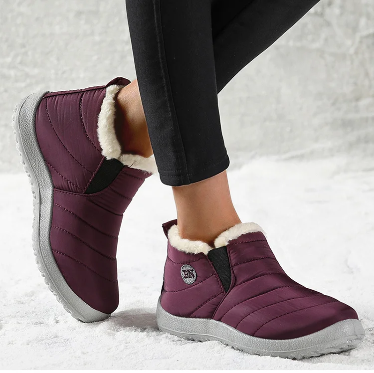 Women Boots Waterproof Winter Boots Fur Shoes Women Slip On Ankle Boots Snow Botas Mujer 2025 Winter Shoes Couple Short Boot