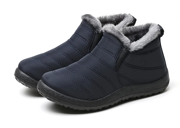Women Boots Waterproof Winter Boots Fur Shoes Women Slip On Ankle Boots Snow Botas Mujer 2025 Winter Shoes Couple Short Boot