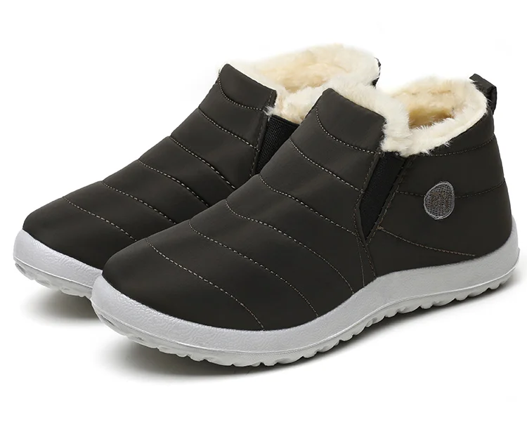 Women Boots Waterproof Winter Boots Fur Shoes Women Slip On Ankle Boots Snow Botas Mujer 2025 Winter Shoes Couple Short Boot