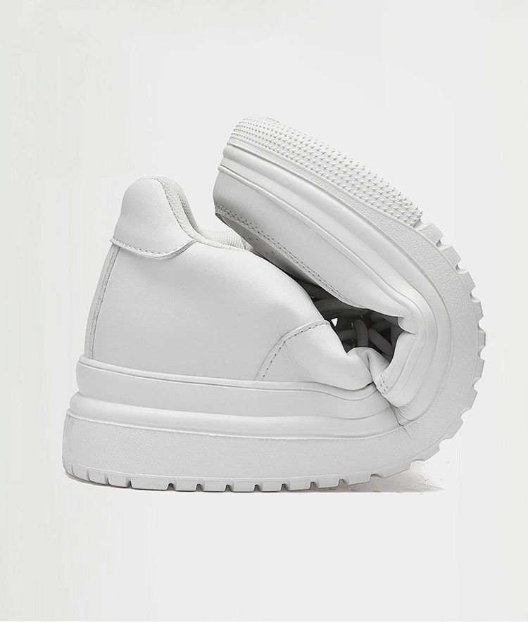 2025 New Height Increasing Shoes for Men 8cm Invisible Elevator Sneakers White Leathe Sport Zapatillas De Hombre Big Size 46