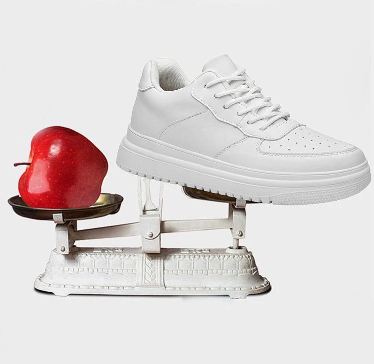2025 New Height Increasing Shoes for Men 8cm Invisible Elevator Sneakers White Leathe Sport Zapatillas De Hombre Big Size 46