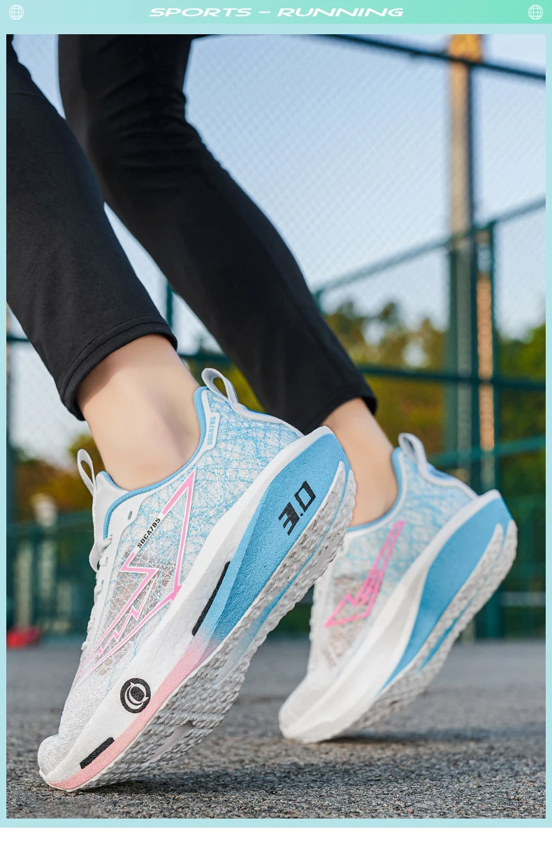 Women's Running Shoes Marathon Carbon Fiber Board Breathable Lightweight Men's Comfortable Outdoor Sports Shoes