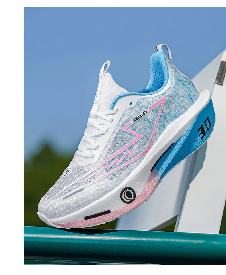 Women's Running Shoes Marathon Carbon Fiber Board Breathable Lightweight Men's Comfortable Outdoor Sports Shoes
