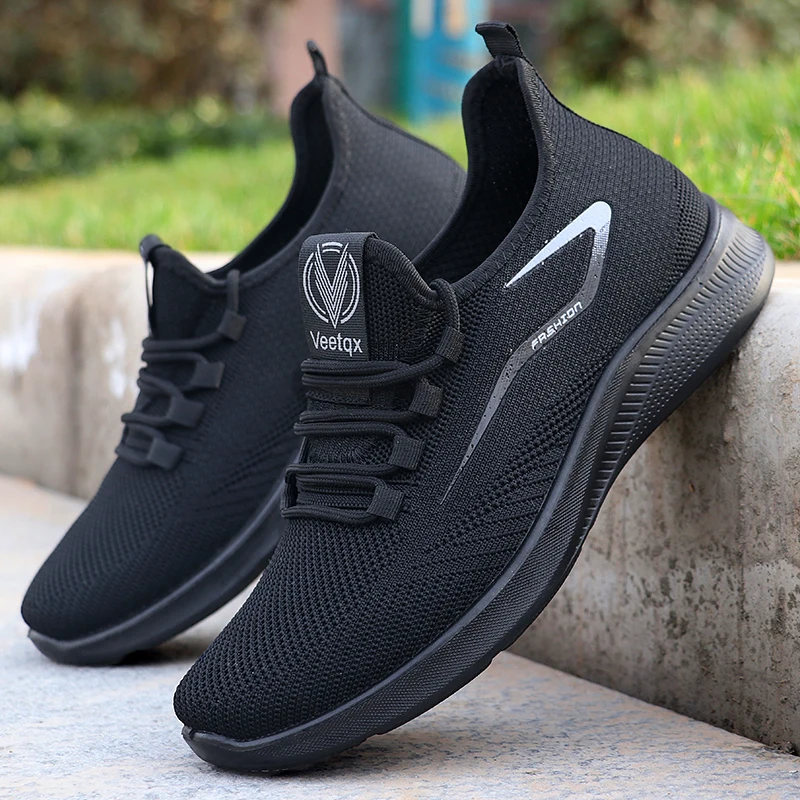 Men's Solid Lace-Up Casual Shoes, Lightweight Outdoor Sports Shoes for Men's Fashionable Solid Casual Shoes Suitable for Leisure Walking Enthusiasts - Ideal for Lightweight, Breathable and Non-Slip, Suitable for Leisur
