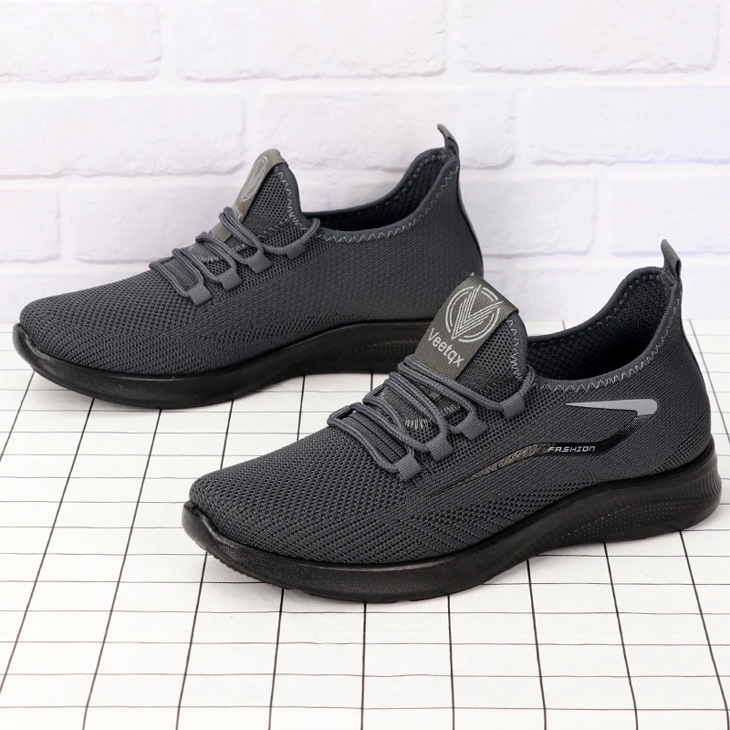 Men's Solid Lace-Up Casual Shoes, Lightweight Outdoor Sports Shoes for Men's Fashionable Solid Casual Shoes Suitable for Leisure Walking Enthusiasts - Ideal for Lightweight, Breathable and Non-Slip, Suitable for Leisur