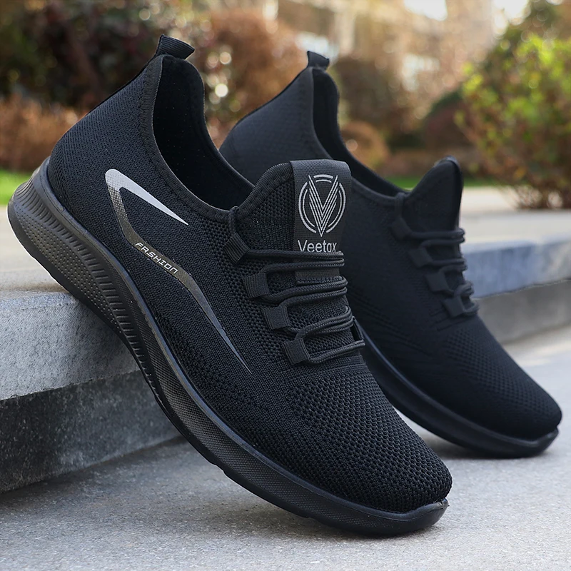 Men's Solid Lace-Up Casual Shoes, Lightweight Outdoor Sports Shoes for Men's Fashionable Solid Casual Shoes Suitable for Leisure Walking Enthusiasts - Ideal for Lightweight, Breathable and Non-Slip, Suitable for Leisur