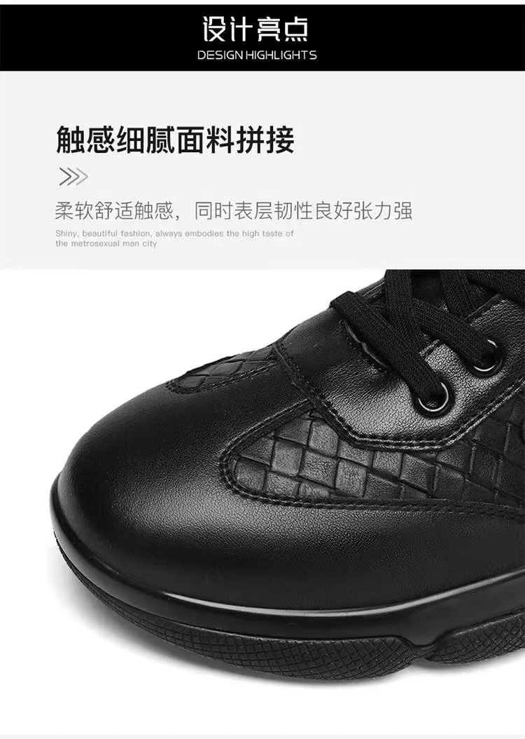 New Men Leather Shoes Platform Breathable Casual Shoes Summer Business Social Formal Shoes