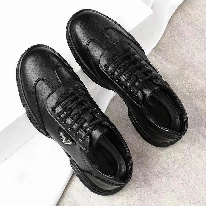 New Men Leather Shoes Platform Breathable Casual Shoes Summer Business Social Formal Shoes