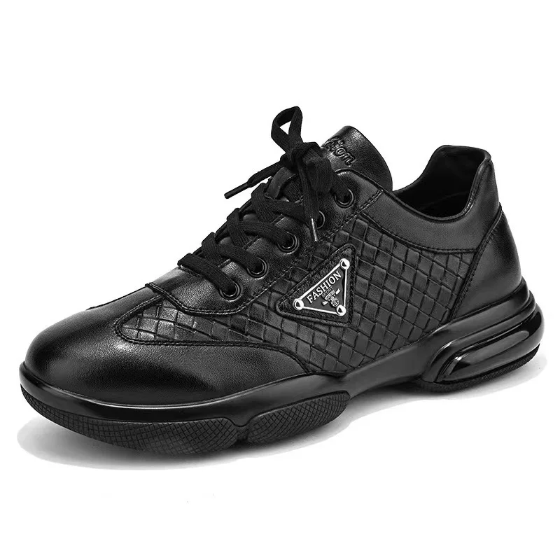 New Men Leather Shoes Platform Breathable Casual Shoes Summer Business Social Formal Shoes