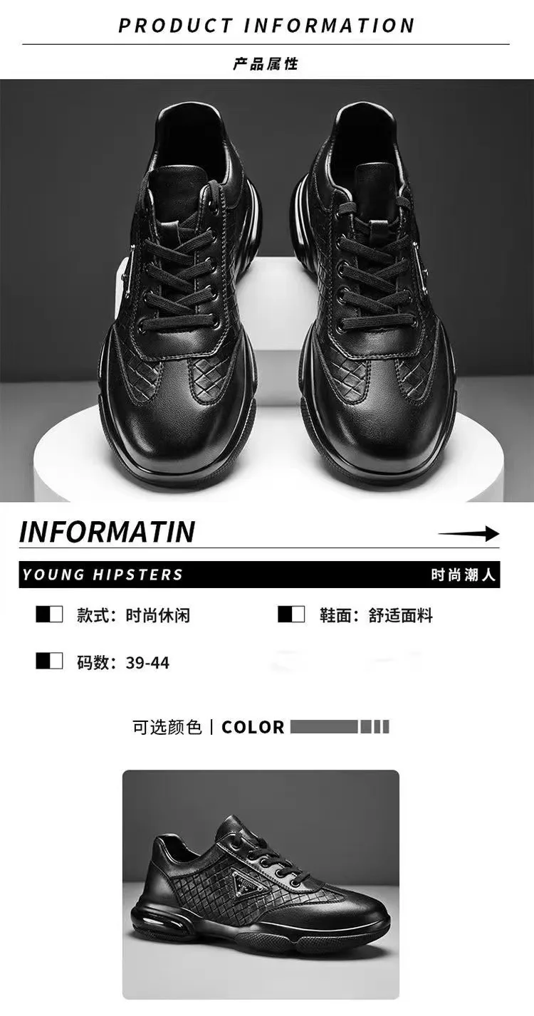 New Men Leather Shoes Platform Breathable Casual Shoes Summer Business Social Formal Shoes
