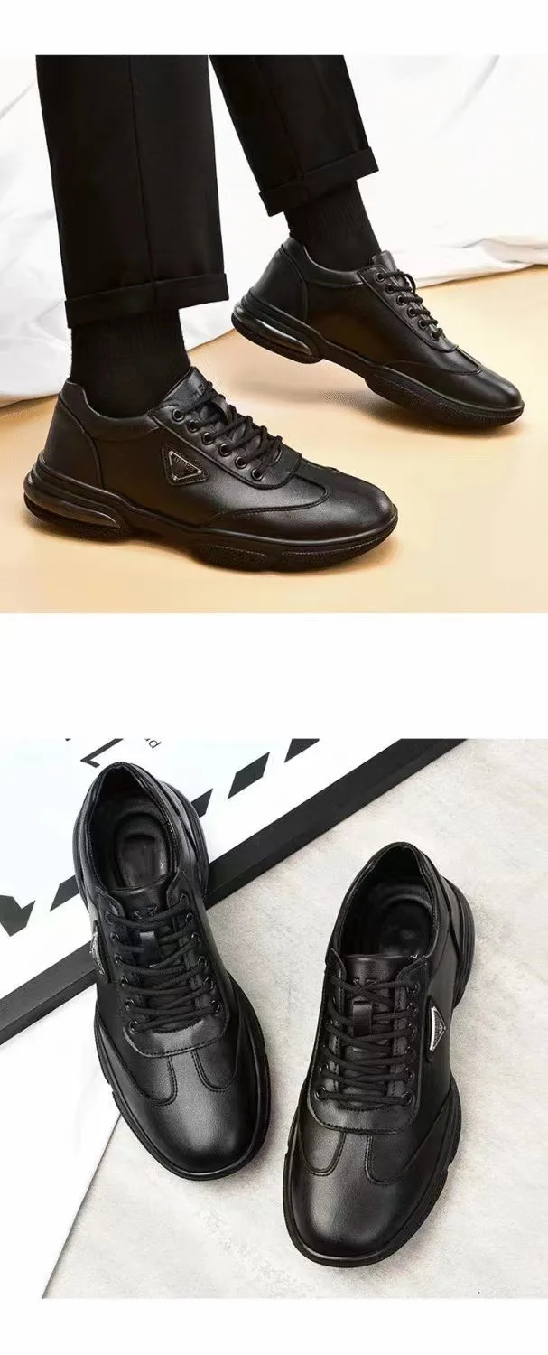 New Men Leather Shoes Platform Breathable Casual Shoes Summer Business Social Formal Shoes