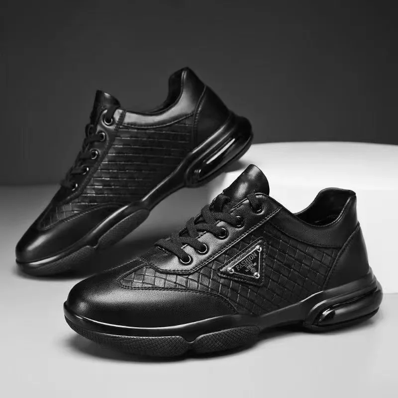 New Men Leather Shoes Platform Breathable Casual Shoes Summer Business Social Formal Shoes