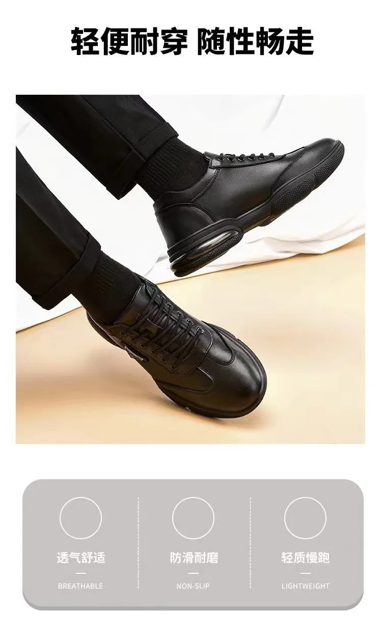 New Men Leather Shoes Platform Breathable Casual Shoes Summer Business Social Formal Shoes