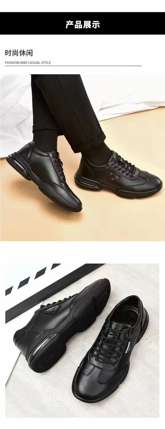 New Men Leather Shoes Platform Breathable Casual Shoes Summer Business Social Formal Shoes