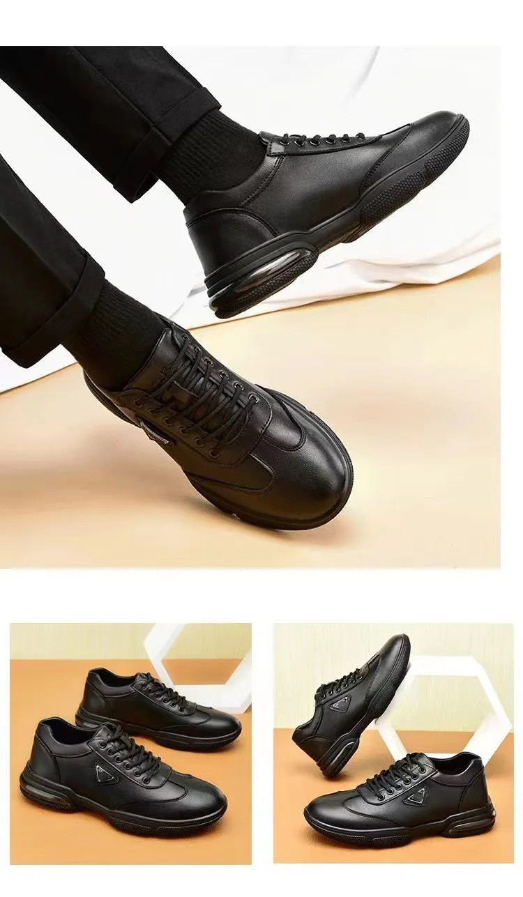 New Men Leather Shoes Platform Breathable Casual Shoes Summer Business Social Formal Shoes