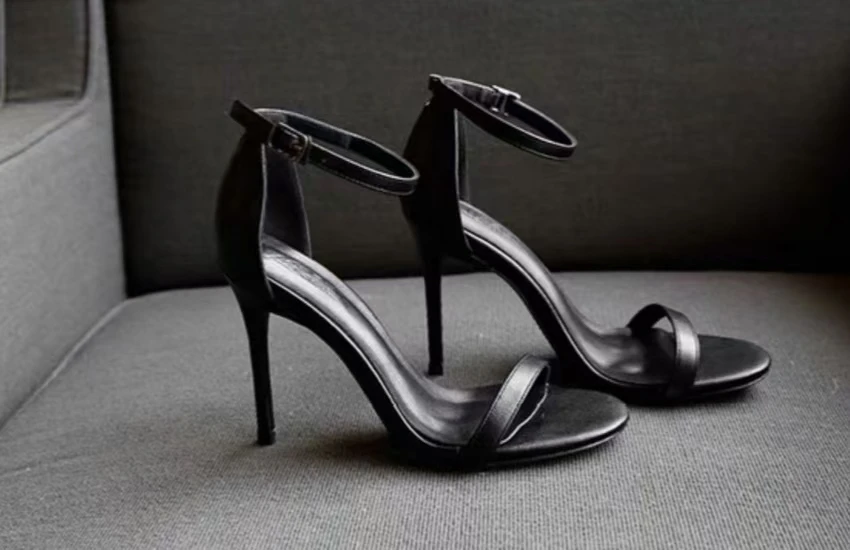 New 2025 Black Sexy Open-Toe High Heels Women'sSummer Thin Heel Ultra-High Platform Waterproof Stiletto Shoes Korean Style