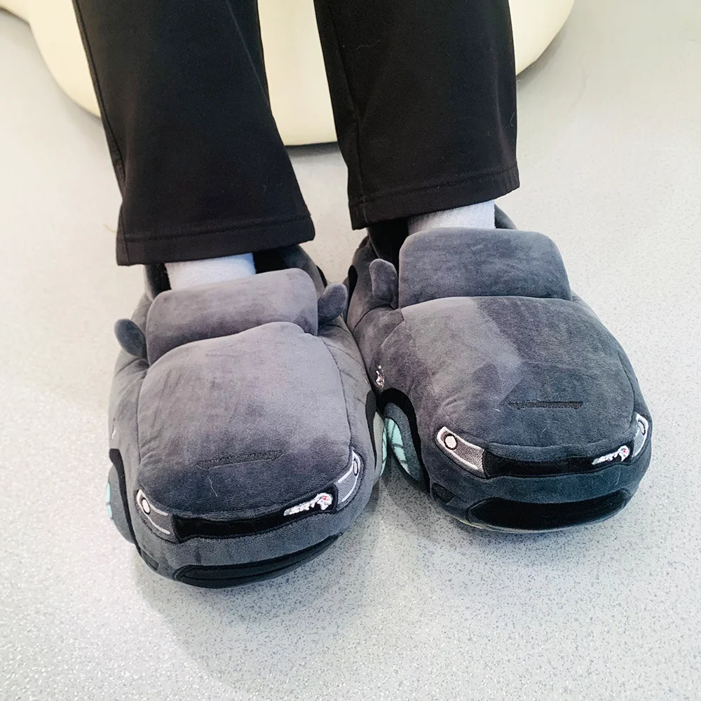2025 New Multi-style Car-shaped Plush Shoes Winter Autumn Sport Car Stuffed Shoes Men Women Indoor House Slipper Christmas Gift