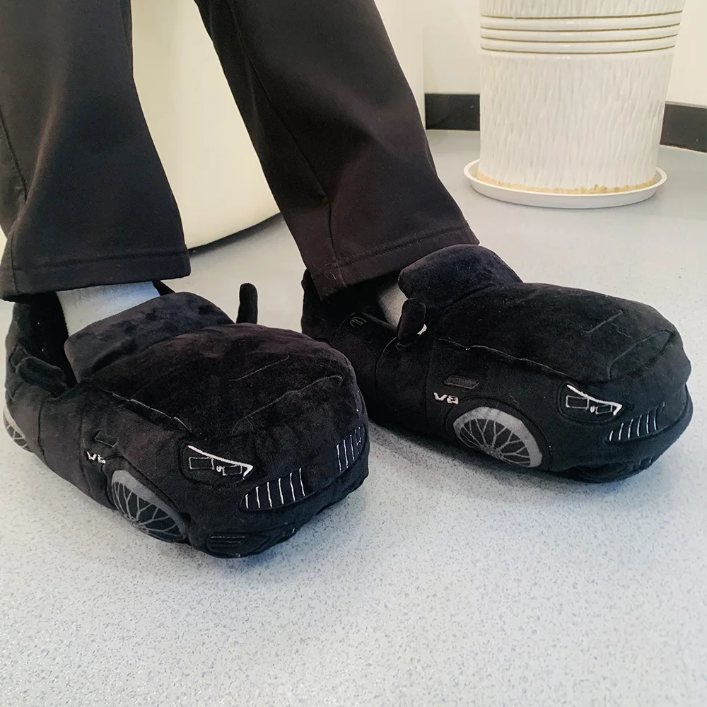 2025 New Multi-style Car-shaped Plush Shoes Winter Autumn Sport Car Stuffed Shoes Men Women Indoor House Slipper Christmas Gift