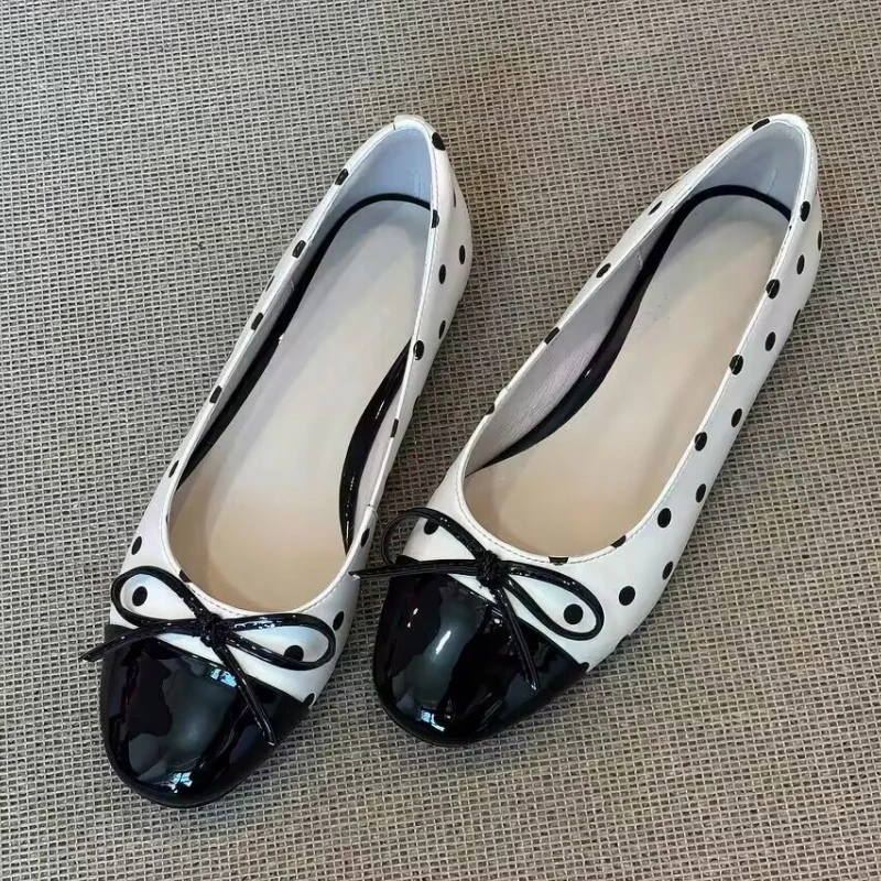 *Fashionable New Elegant and Comfortable Casual Work Shoes for Women in Summer Round Headed Butterfly Bow Anti Slip Flat Shoes