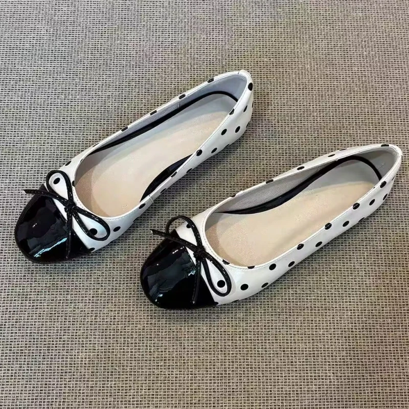 *Fashionable New Elegant and Comfortable Casual Work Shoes for Women in Summer Round Headed Butterfly Bow Anti Slip Flat Shoes