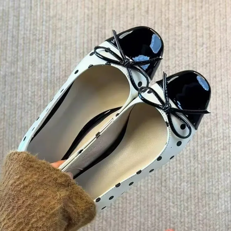 *Fashionable New Elegant and Comfortable Casual Work Shoes for Women in Summer Round Headed Butterfly Bow Anti Slip Flat Shoes
