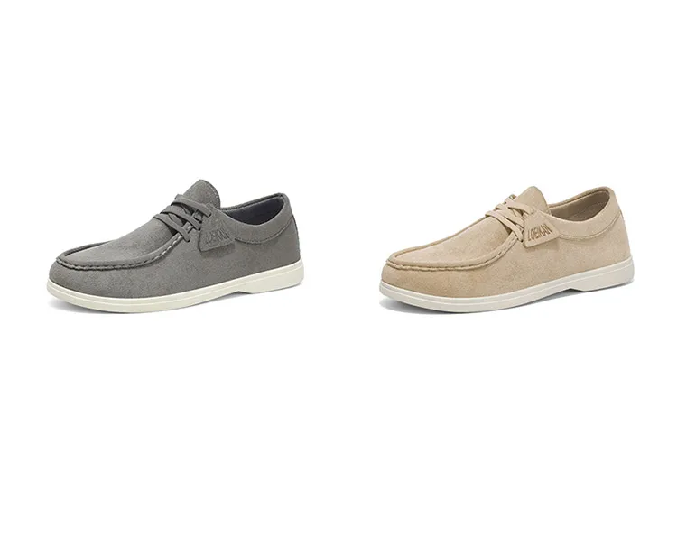 Men Suede Loafers Slip On Casual Shoes Soft Flat Moccasins Comfort Driving Walking Footwear 2 Colors