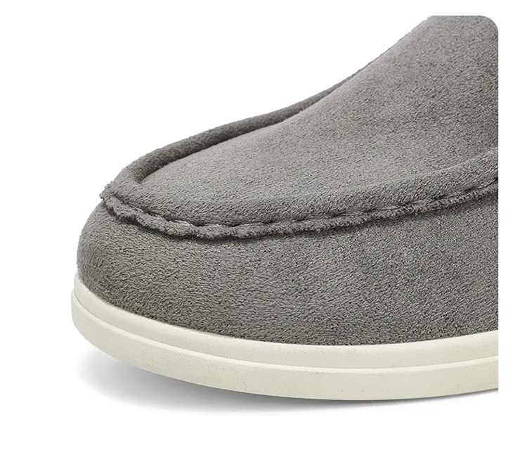 Men Suede Loafers Slip On Casual Shoes Soft Flat Moccasins Comfort Driving Walking Footwear 2 Colors