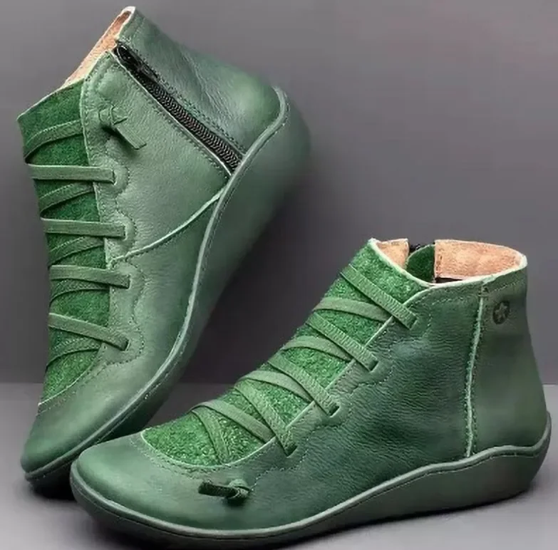 2025 for Women Lace Up Boots Snow Boots Woman Short Vintage Boots Mujer Botas Non-slip Shoes Socofy Chaussures Femmes