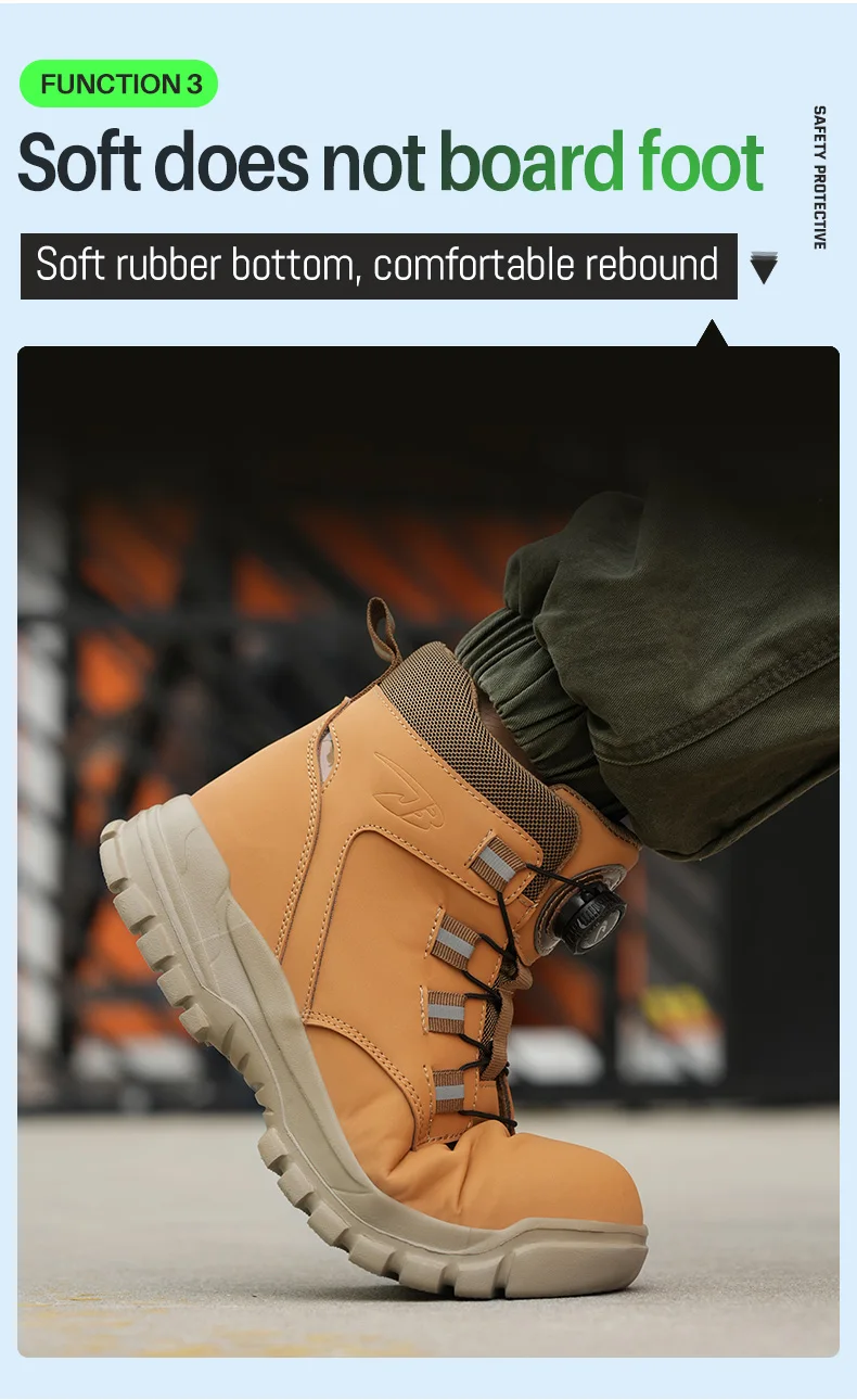New Safety Boots Men Work Indestructible Shoes Sneakers Steel Toe Protective Boots Anti-smash Anti-puncture Waterproof Boots