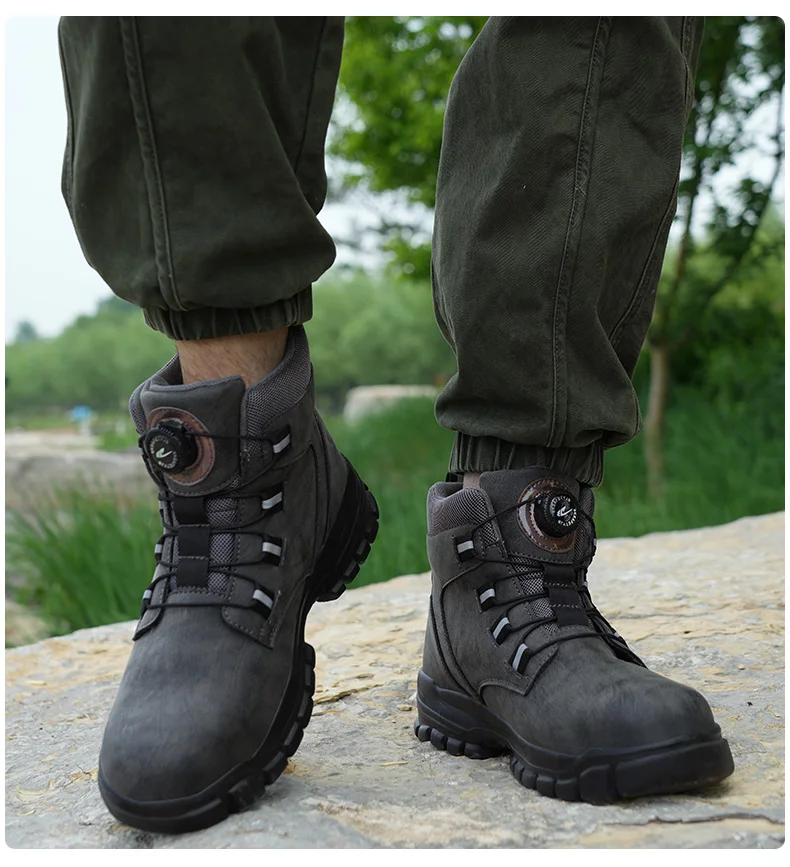 New Safety Boots Men Work Indestructible Shoes Sneakers Steel Toe Protective Boots Anti-smash Anti-puncture Waterproof Boots