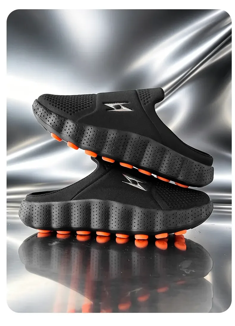 2026 Oversize Closed Toe Slides Men One Step On Thick Platform Sole Shock Absorption Strong Grip Comfort Casual Walking Slippers