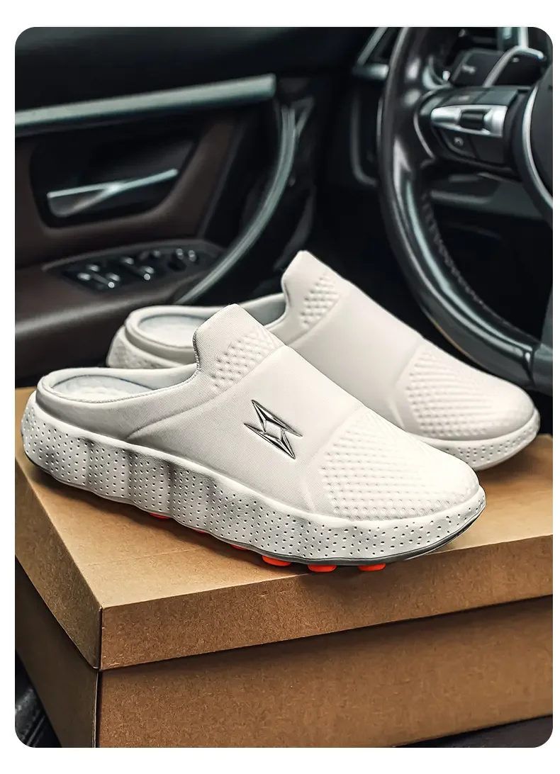 2026 Oversize Closed Toe Slides Men One Step On Thick Platform Sole Shock Absorption Strong Grip Comfort Casual Walking Slippers