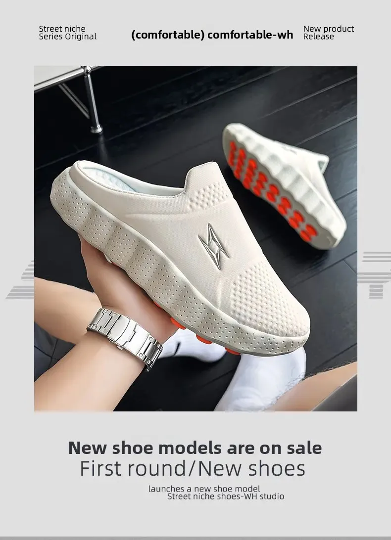 2026 Oversize Closed Toe Slides Men One Step On Thick Platform Sole Shock Absorption Strong Grip Comfort Casual Walking Slippers