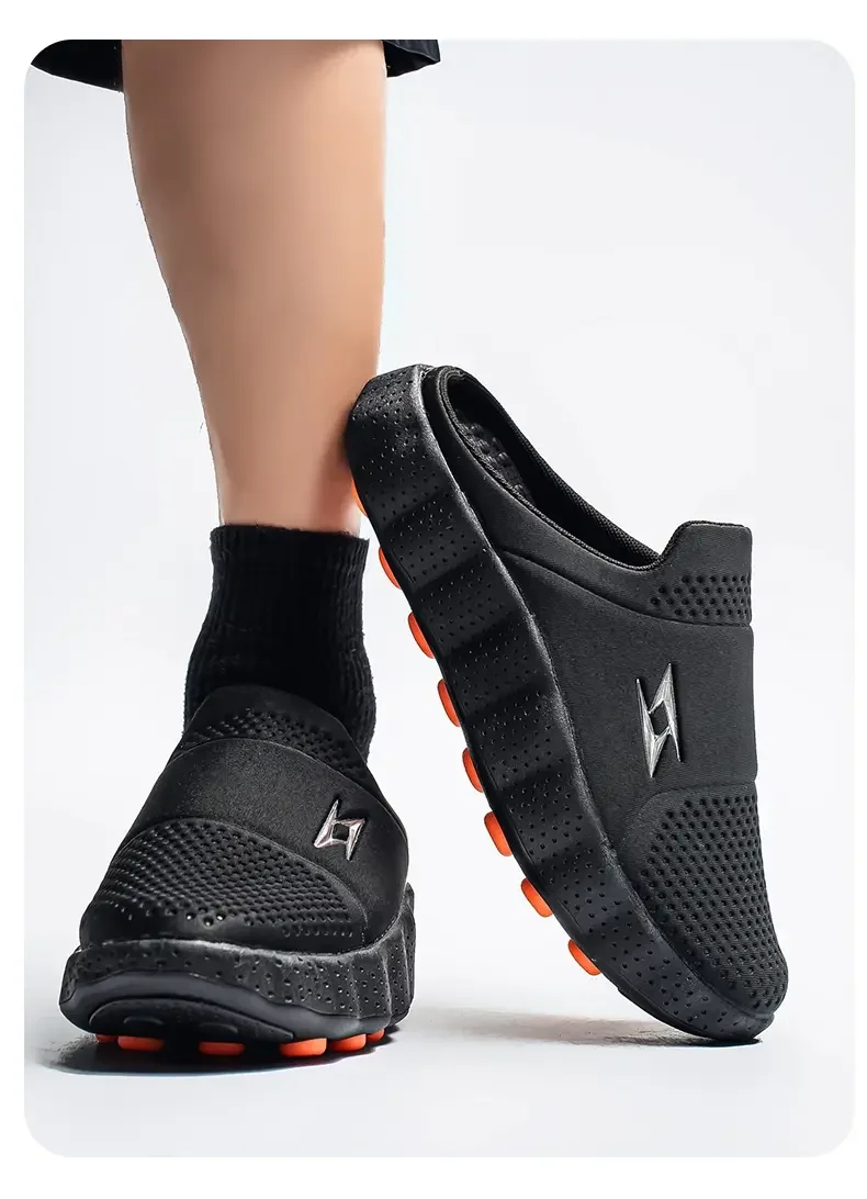 2026 Oversize Closed Toe Slides Men One Step On Thick Platform Sole Shock Absorption Strong Grip Comfort Casual Walking Slippers