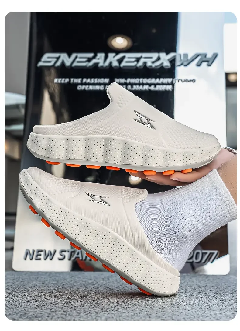 2026 Oversize Closed Toe Slides Men One Step On Thick Platform Sole Shock Absorption Strong Grip Comfort Casual Walking Slippers