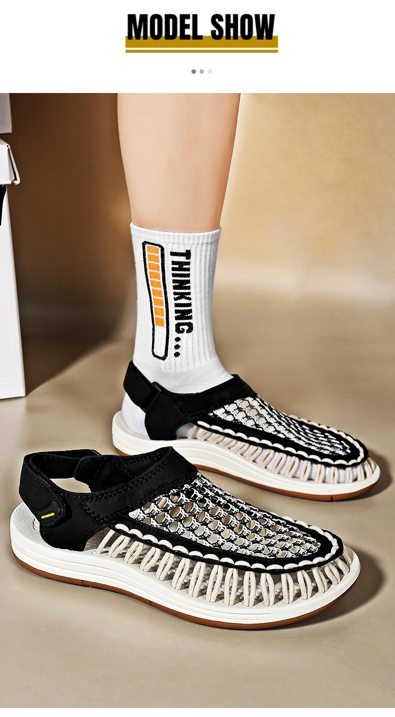 Summer New Sandals Men's Brand Designer Fashion Casual Outdoor Waders Large Size Hand-woven High Quality Beach Sandals For Men