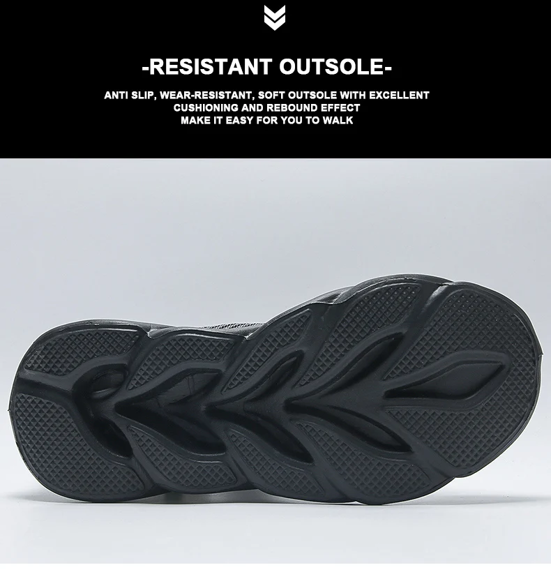 Breathable Men's Running Shoes Fashion Platform Men Casual Shoes Mesh Lightweight Anti-slip Outdoor Sneakers Work Black Tennis